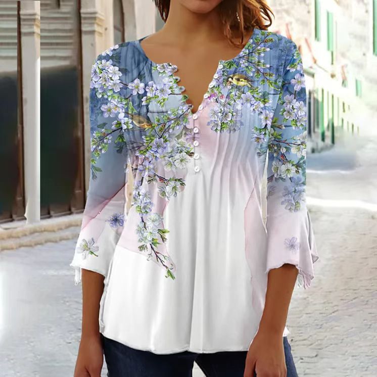 😍【Oferta ograniczona czasowo】Stylowa damska koszulka z dekoltem w serek [S-5XL]