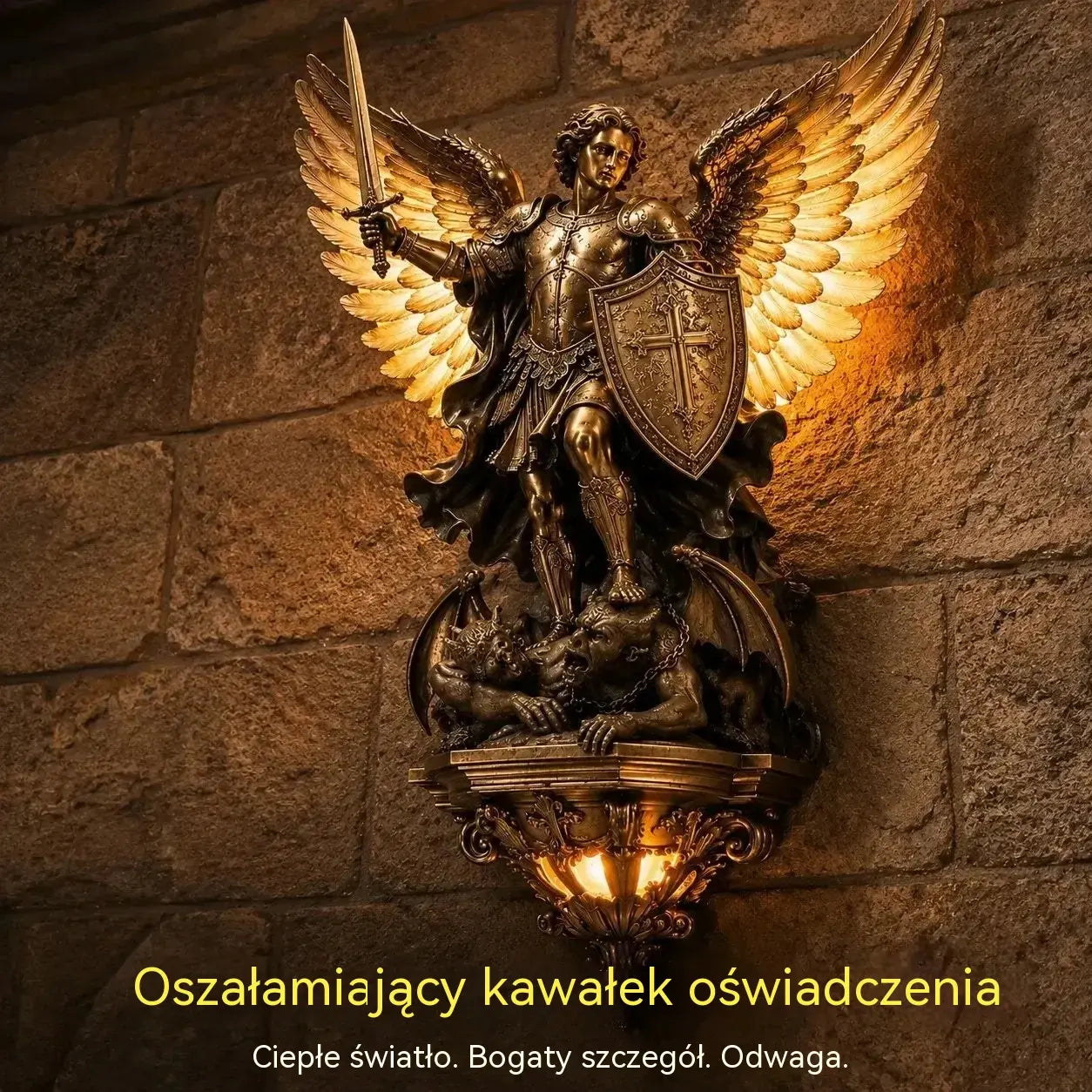 1 sztuka 129zł🕊️Lampa ścienna Anioł Stróż św. Michała✨