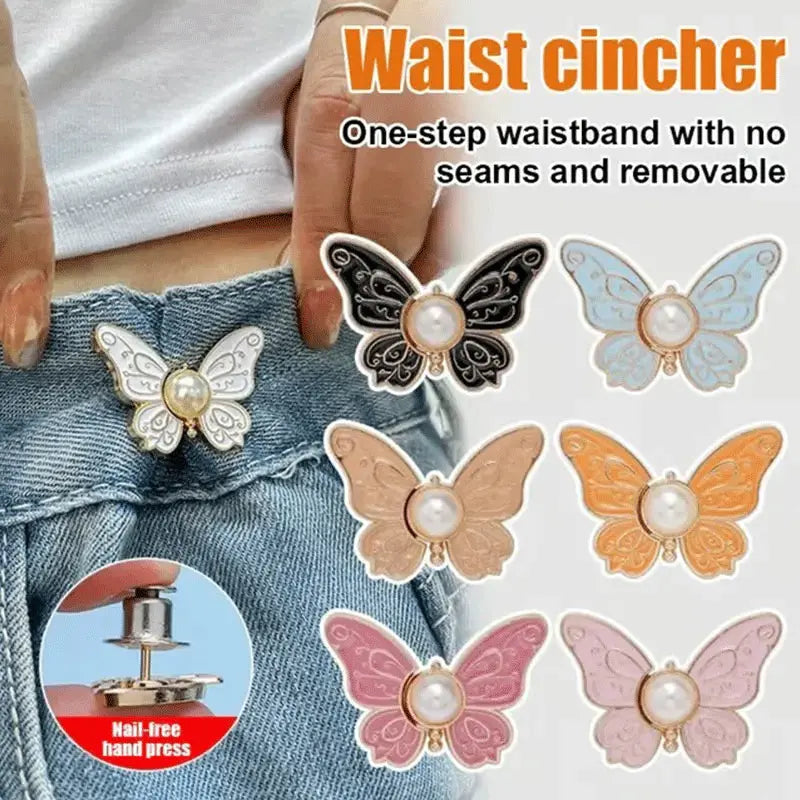 🌸🦋 KUP 5, OTRZYMAJ 5 GRATIS 🎁💜 Regulowana klamra do paska w kształcie motyla, odpinana konstrukcja: bez użycia narzędzi, idealna do jeansów, spódnic i sukienek ✨👗💃
