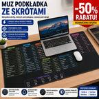 💻🖱【30 x 60 cm x 4 mm】Bardzo duża podkładka pod klawiaturę i mysz z nadrukowanymi skrótami klawiszowymi