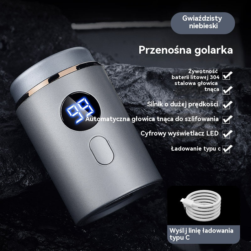 🔥Najlepsza Oferta: RABAT 50% 🔥Mocna Mini Elektryczna Golarka Męska z Cyfrowym Wyświetlaczem
