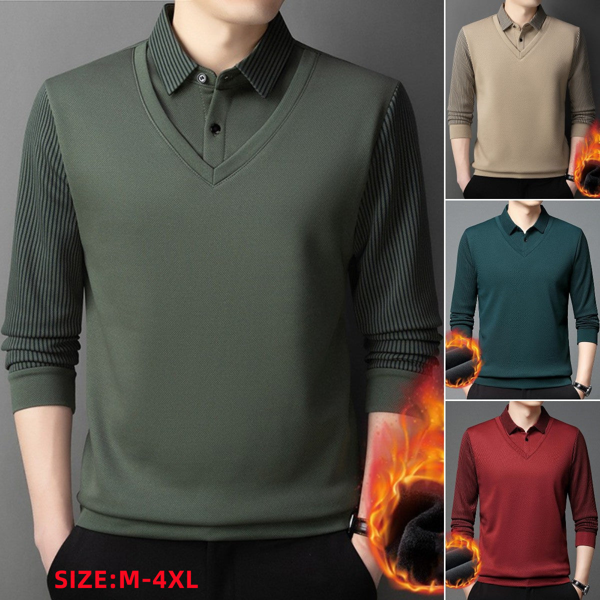 👔【M-4XL】Męska dwuczęściowa kurtka ze sztucznej skóry szenilowej z aksamitem i podszewką zapewniającą ciepło