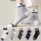 🔥🧦【Kup 5 par, a 5 otrzymasz gratis】✨🎉【Opakowanie 10 par】Nowe miękkie i wygodne skarpetki męskie z czystej bawełny, pochłaniające pot i odporne na zapachy