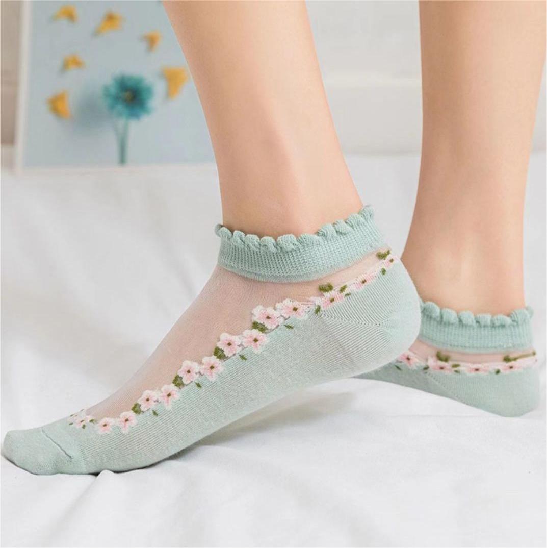 【🔥Oferta ograniczona czasowo🔥】💐【7 par】🧦 letnich oddychających skarpet w kwiaty Materiał: bawełna