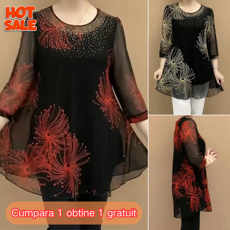 ✨【50%OFF】Modna nowa bluzka damska z szyfonu z nadrukiem