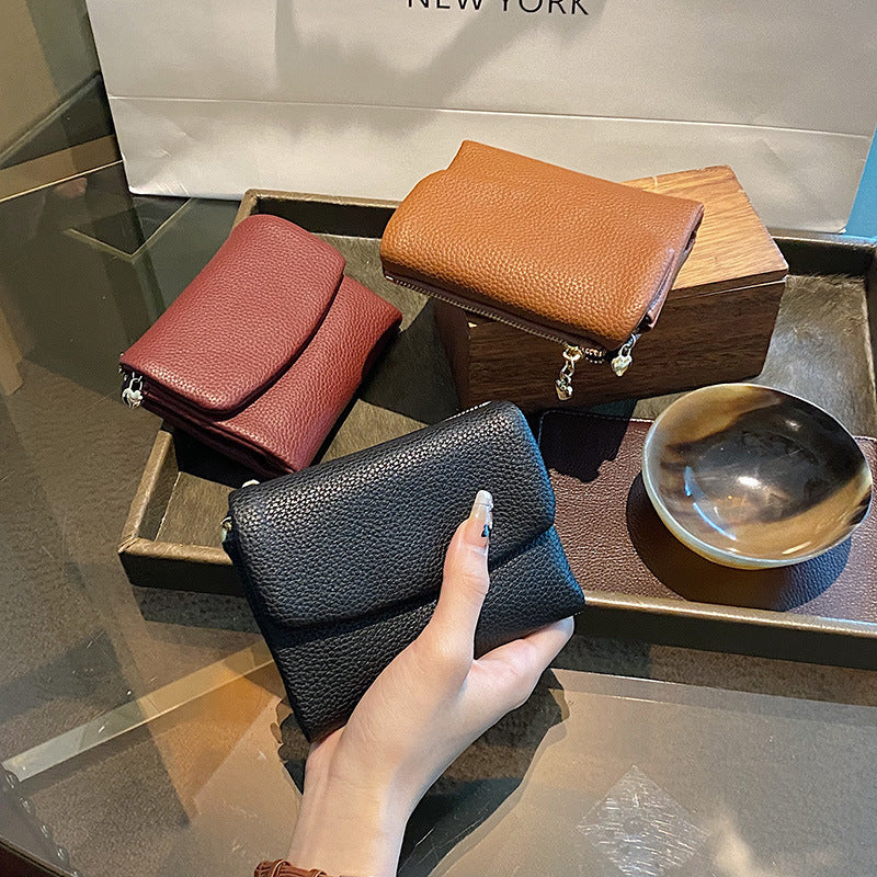 [Especiales de hoy] Oferta por tiempo limitado-Cartera unisex Pebble de piel auténtica con protección RFID