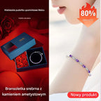 ✨✨【【Kup 1, a 1 otrzymasz gratis】💜Nowa romantyczna damska bransoletka z fioletowym kryształem ze srebra próby 925