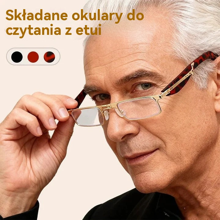 🔥Składane okulary do czytania z filtrem światła niebieskiego i etui