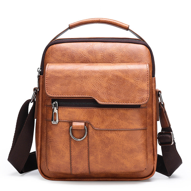 👜Bolso bandolera de cuero auténtico para hombre, de estilo moderno y alta calidad
