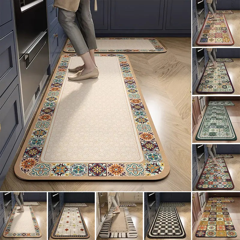 💥【Oferta ograniczona czasowo】【40*60+40*120 cm】Antypoślizgowe i bardzo chłonne maty kuchenne i łazienkowe