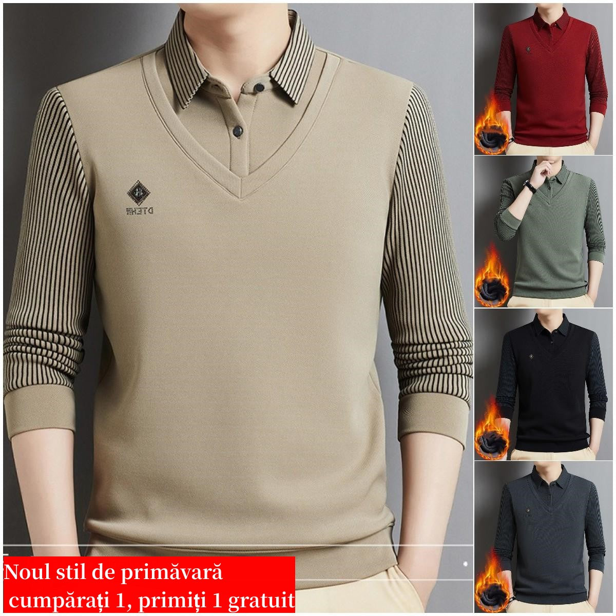 🔥【45% OFF】👔【M-4XL】Mužský prémiový kašmírový dvojdielny teplý top všetko v jednom