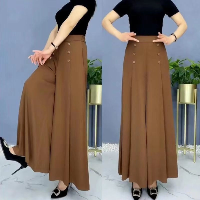 😍【Oferta ograniczona czasowo】【M-5XL】Modna, drapowana spódnica damska z szerokimi nogawkami i wysokim stanem