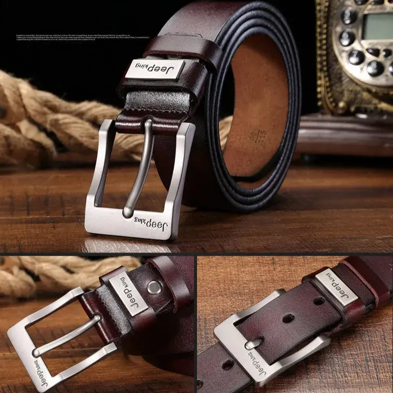 Wysokiej jakości skórzany pasek męski w stylu retro pasek do dżinsów