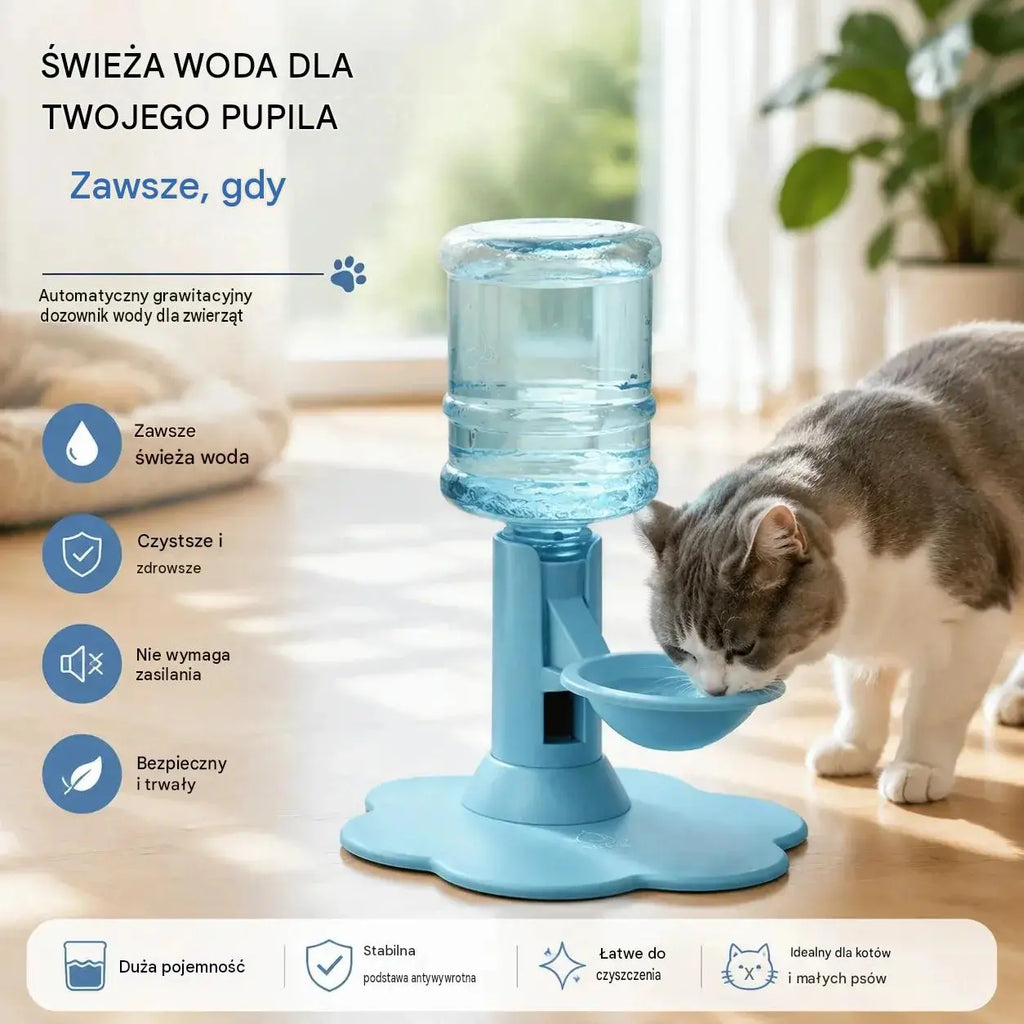 🐾 Automatyczny dozownik wody dla zwierząt – grawitacyjna, samonapełniająca się miska na wodę dla psów i kotów
