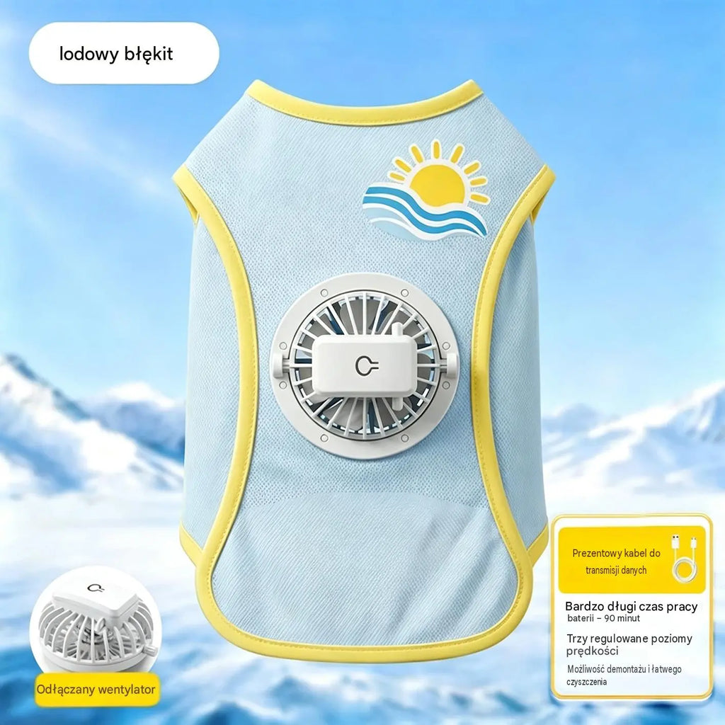 🐶🐱 【XS-3XL】Nowe ubranka dla psów z wentylatorem: Lekka i oddychająca kamizelka z ochroną przeciwsłoneczną na lato, idealna dla małych i średnich psów.