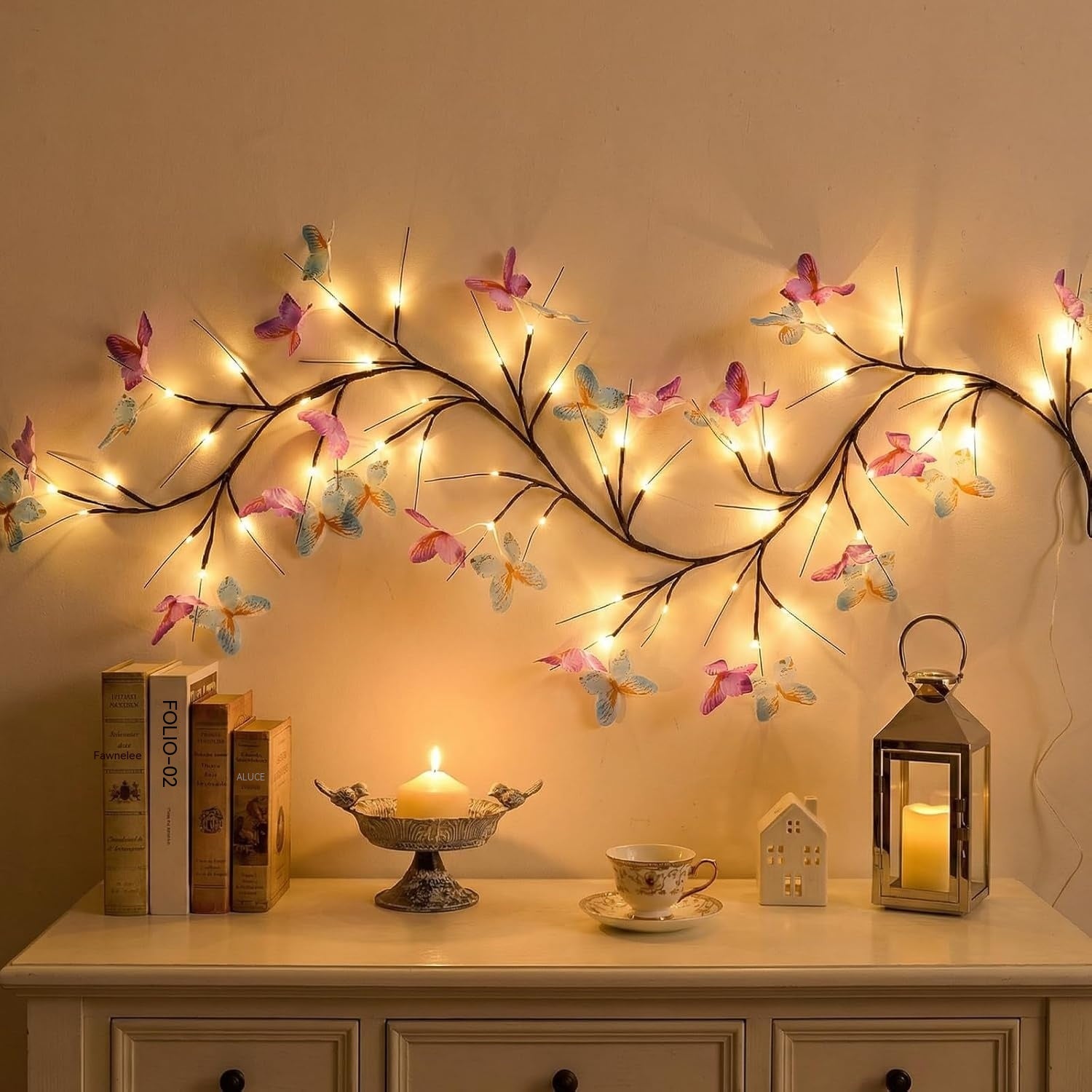 🦋✨ Elastyczne lampki LED w formie girlandy z motylami – udekoruj swój dom magiczną i ciepłą atmosferą 💡
