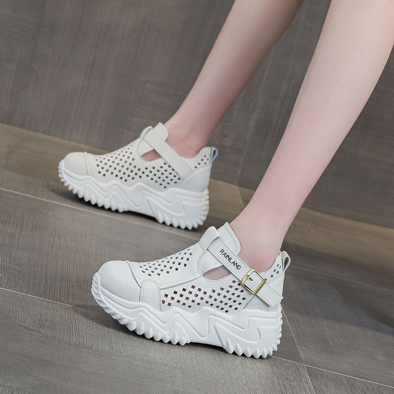 👟【35-40】Nowe sandały damskie z grubą podeszwą, wydrążone, 2026