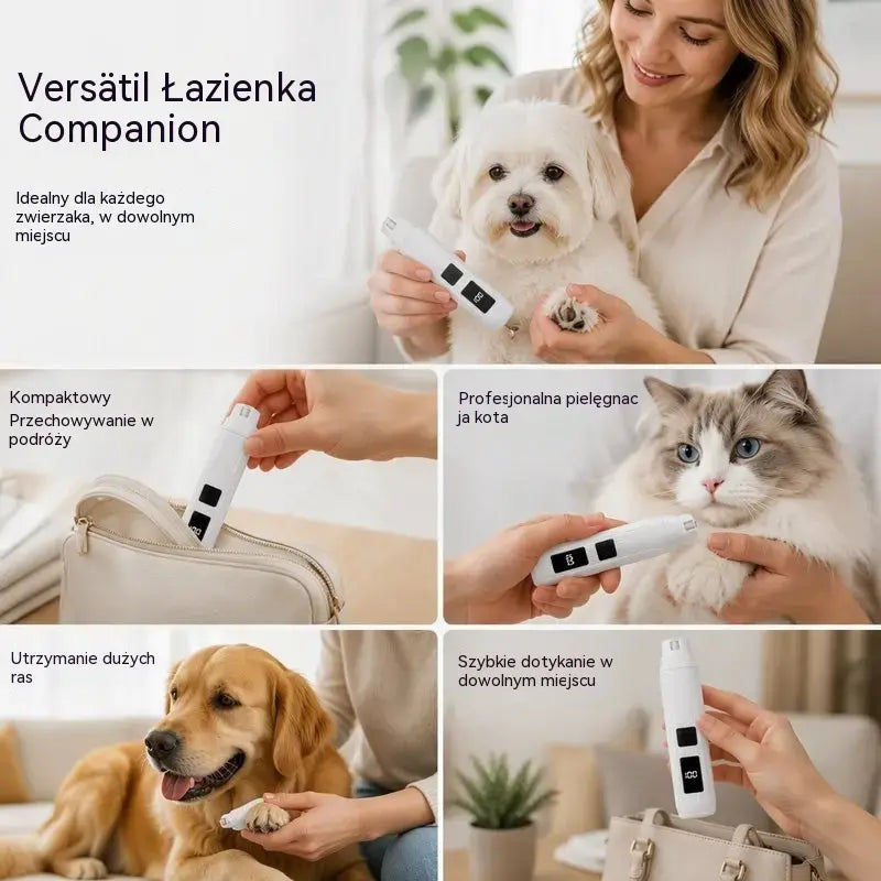🔥【50% zniżki】🐱🐶 Elektryczna szlifierka do pazurów zwierząt z wyświetlaczem LED na baterii