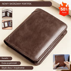 50% OFF! 🐂✨ Nowy męski portfel ze skóry naturalnej z systemem antykradzieżowym