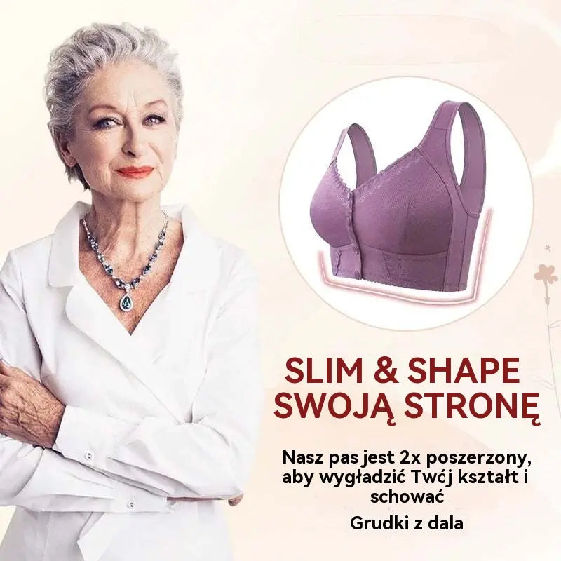 （3 szt）💕🎁【45kg-155kg】Oversized oddychający biustonosz z miękkiej bawełny, zapinany z przodu na guziki